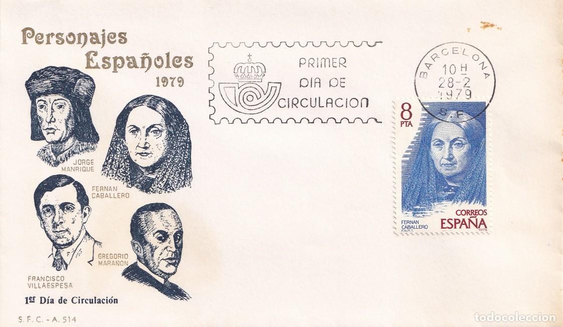 Sellos: SPD Barcelona 1979 - Personajes espa&ntilde;oles - Gregorio Mara&ntilde;&oacute;n - Jorge Manrique - Fern&aacute;n Caballero