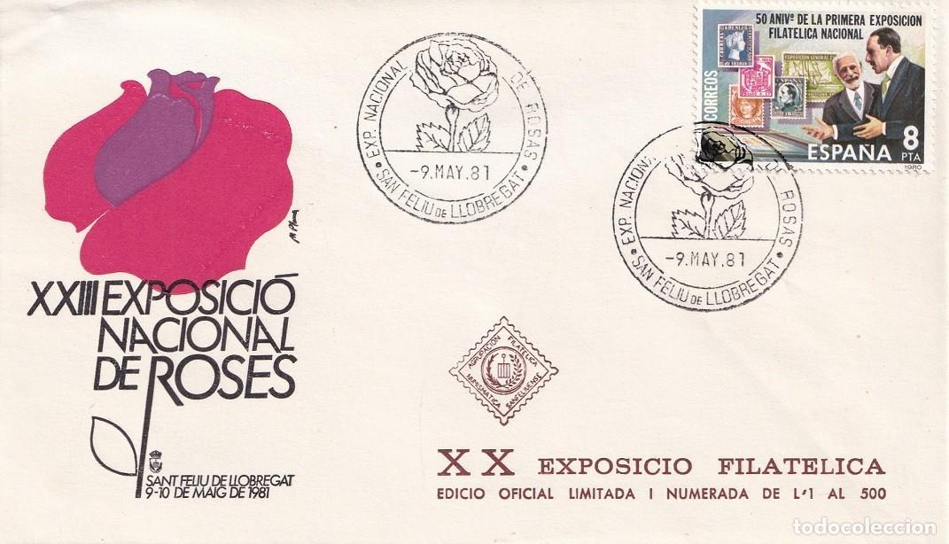 Sellos: Sobre San Feliu de Llobregat 1981 - XXIII Exposici&oacute; Nacional de Roses - XX Exposici&oacute; Filat&eacute;lica