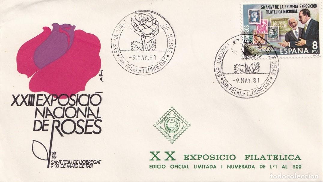 Sellos: Sobre San Feliu de Llobregat 1981 - XXIII Exposici&oacute; Nacional de Roses - XX Exposici&oacute; Filat&eacute;lica