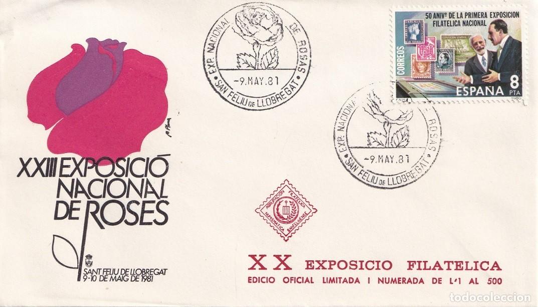 Sellos: Sobre San Feliu de Llobregat 1981 - XXIII Exposici&oacute; Nacional de Roses - XX Exposici&oacute; Filat&eacute;lica