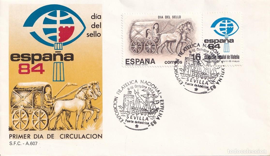 Sellos: SPD Sevilla 1983 - Espa&ntilde;a 84 - D&iacute;a del sello - Exfilna 83 Puerta de Am&eacute;rica - Exp. mundial filat.