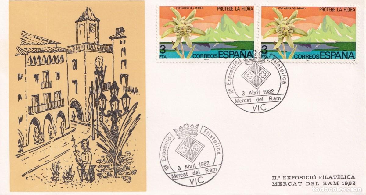 Sellos: Sobre Vic 1982 II&ordf; Exposici&oacute; Filat&egrave;lica Mercat del Ram Associaci&oacute; Vigatana Filat&egrave;lics - Sin numerar