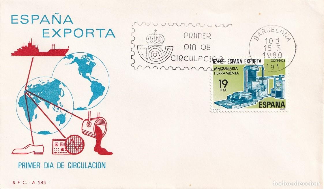 Sellos: SPD Barcelona 1980 - Espa&ntilde;a exporta - Maquinaria herramienta - Primer d&iacute;a de circulaci&oacute;n - FDC