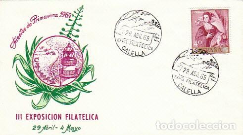 Sellos: A&Ntilde;O 1969, CALELLA, fiestas de primavera, SOBRE OFICIAL