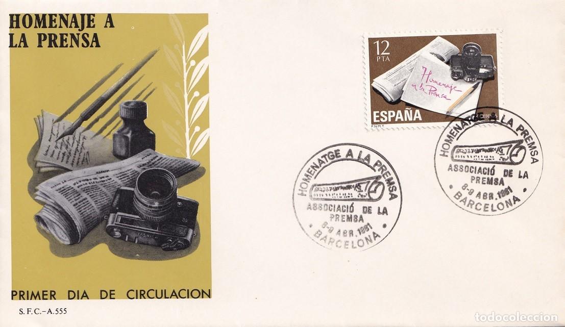 Sellos: SPD Barcelona 1981 - Homenaje a la prensa - Primer d&iacute;a de circulaci&oacute;n - FDC - Matasellos especiales