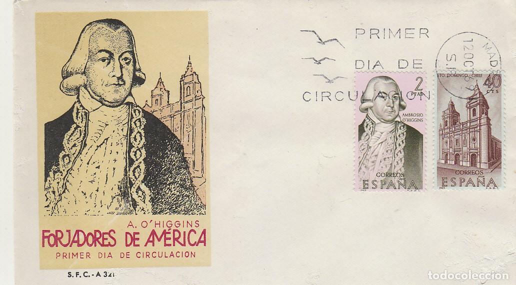 Timbres: EDIFIL 1939 Y 1941, FORJADORES DE AMERICA,CHILE, PRIMER DIA DE 12-10-1969
