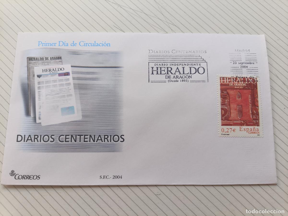 Timbres: SOBRE MATASELLO PRIMER D&Iacute;A SPD - Heraldo de Arag&oacute;n. 2004
