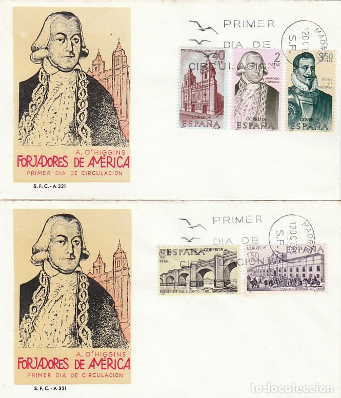 Sellos: EDIFIL 1939/43, FORJADORES DE AMERICA 1969, CHILE PRIMER DIA DE 12-10-1969 SFC