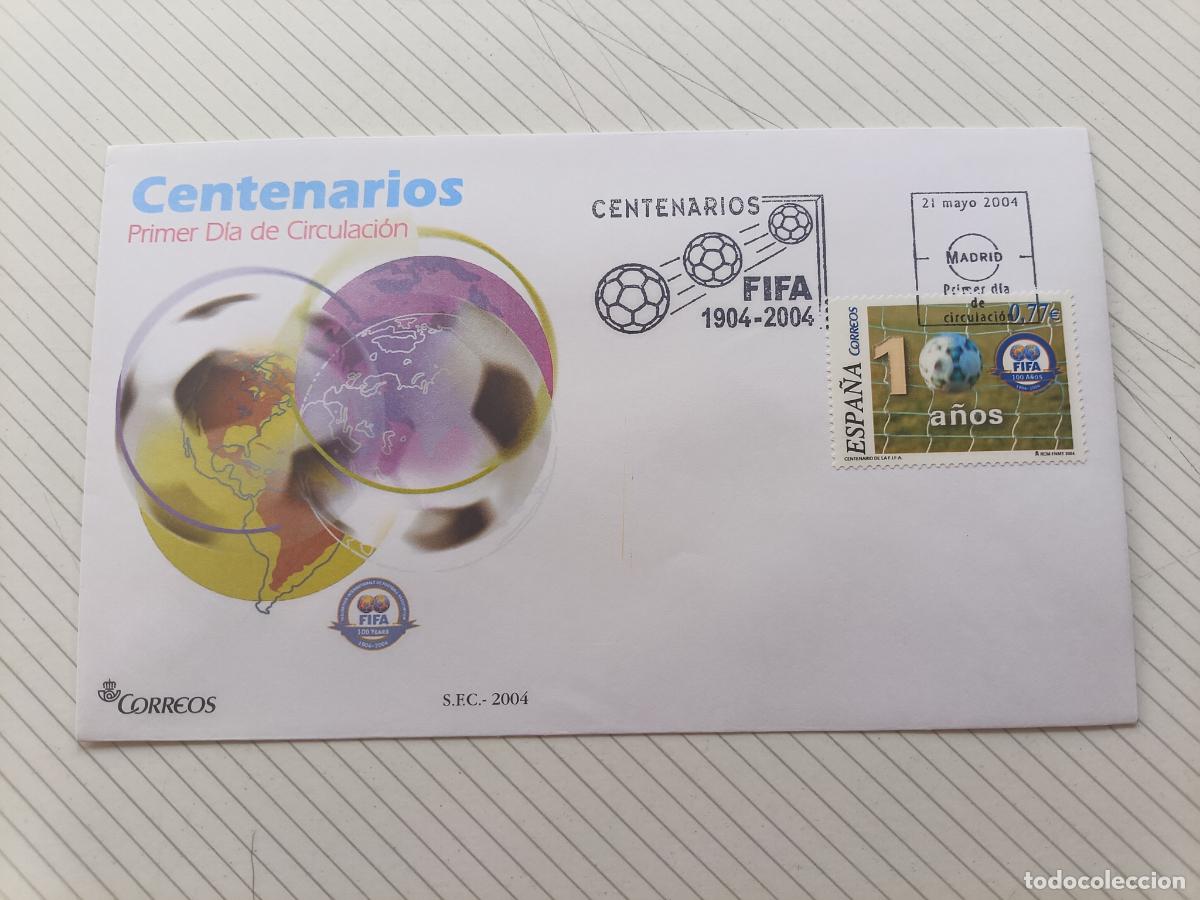 Sellos: SOBRE MATASELLO PRIMER D&Iacute;A SPD -FIFA. 2004