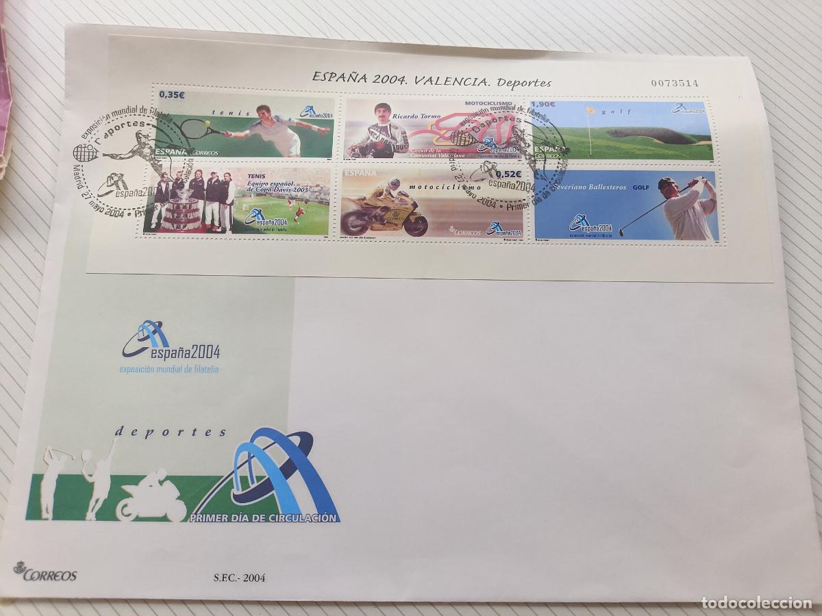Sellos: Exposici&oacute;n Mundial de Filatelia 2004 Deportes Sobre primer d&iacute;a Edifil 4091