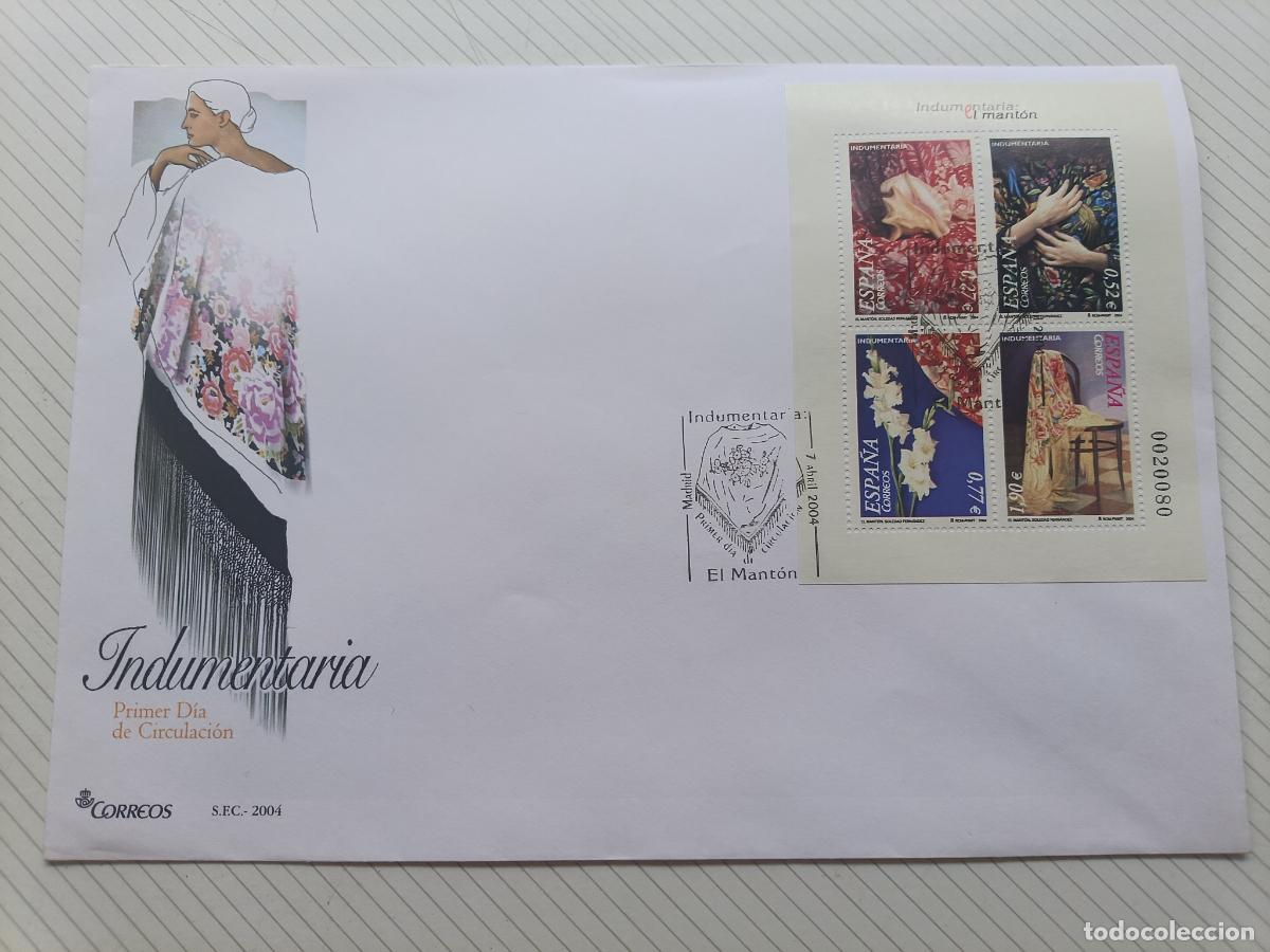 Sellos: Sobre Primer Dia 2004. Sobre Grande. Indumentaria. El Mant&oacute;n. 7 de Abril 2004