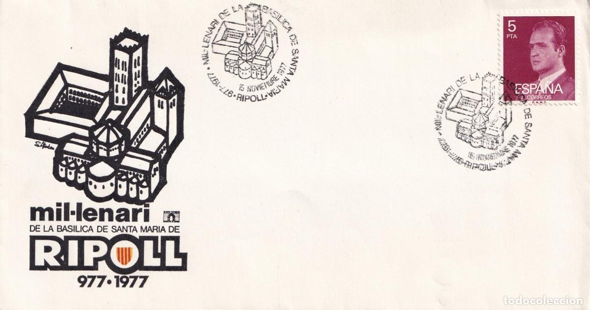 Sellos: Sobre Ripoll 1977 - Mil&middot;lenari de la Bas&iacute;lica de Santa Mar&iacute;a de Ripoll 977-1977 - Matasellos
