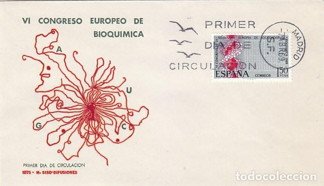 Sellos: EDIFIL 1920, CONGRESO EUROPEO DE BIOQUIMICA, PRIMER DIA DE 7-4-1969 SOBRE DE SISO