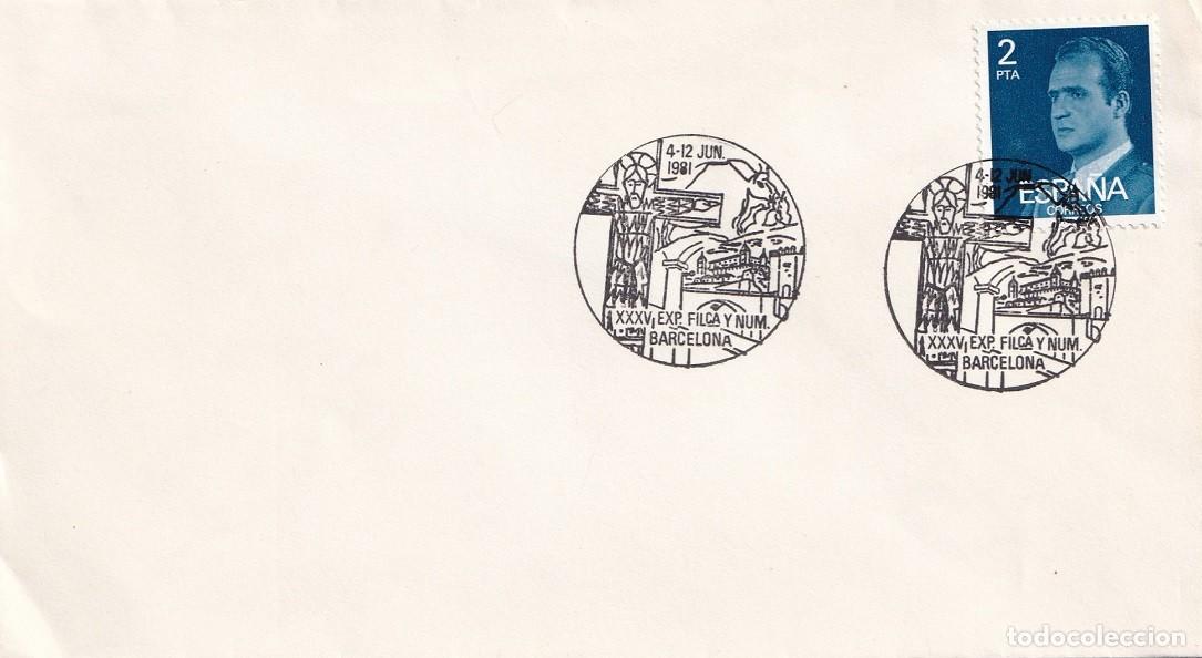 Sellos: Marcofilia Sobre Barcelona 1981 - XXXV Exposici&oacute;n Filat&eacute;lica y Numism&aacute;tica - Majestad Batll&oacute; Cristo