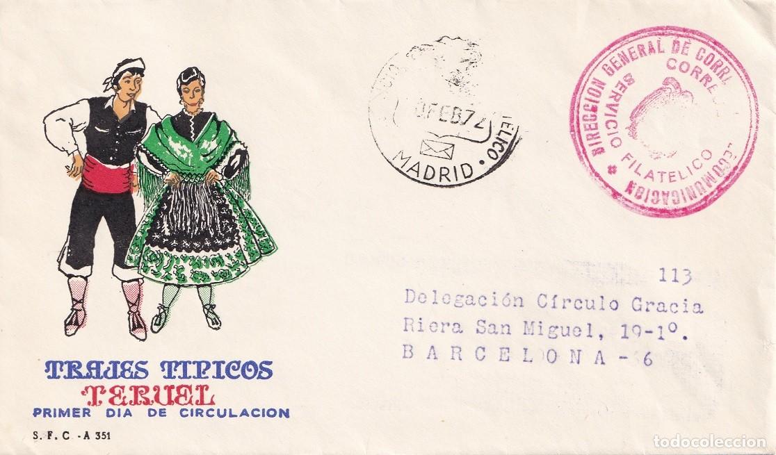 Sellos: SPD Madrid - Trajes t&iacute;picos Teruel - Primer d&iacute;a de circulaci&oacute;n - FDC