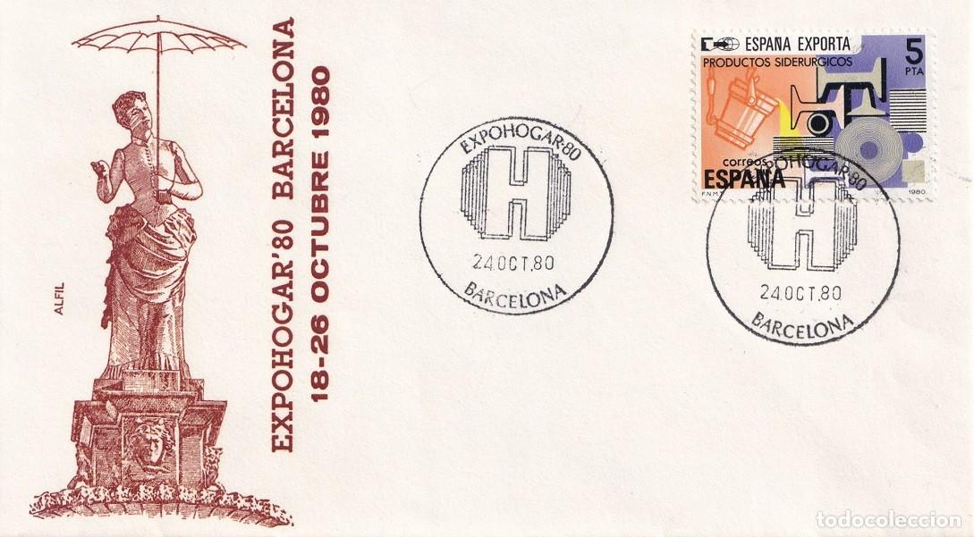 Sellos: Sobre en Alfil Barcelona 1980 - Expohogar 80 - Matasellos especiales