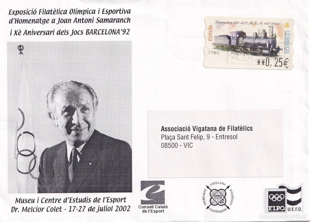 Timbres: Sobre - Museu i Centre d'Estudis de l'Esport Dr. Melcior Colet 2002 - Exposici&oacute; filat&egrave;lica Ol&iacute;mpica