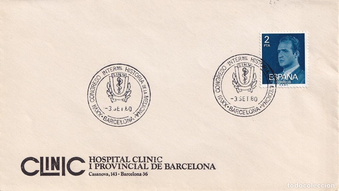 Timbres: Sobre Barcelona 1980 - XXVII Congreso Internacional Historia de la Medicina - Hospital Cl&iacute;nic i Prov