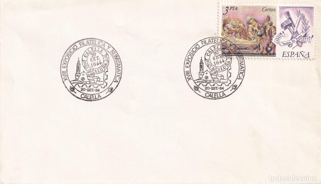 Timbres: Marcofilia - Sobre Calella 1984 - XVIII Exposici&oacute; Filat&egrave;lica i Numism&agrave;tica - Matasellos especiales