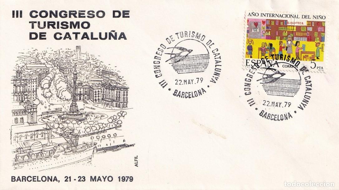 Sellos: Sobre Alfil Barcelona 1979 - III Congreso de Turismo de Catalunya - Congr&eacute;s de Turisme de Catalunya