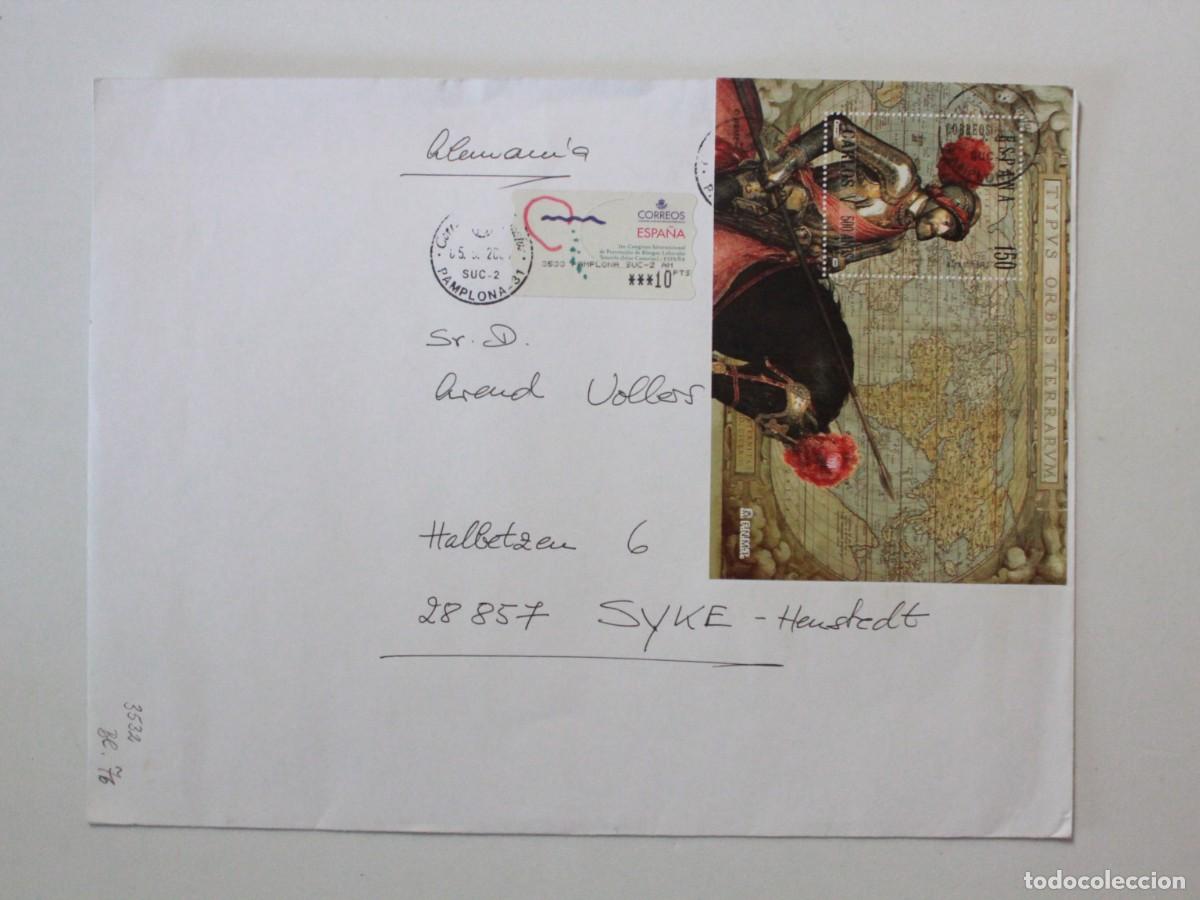 Sellos: Espa&ntilde;a 2005 - IV Centenario de Don Quijote de La Mancha - Sobre circulado internacional