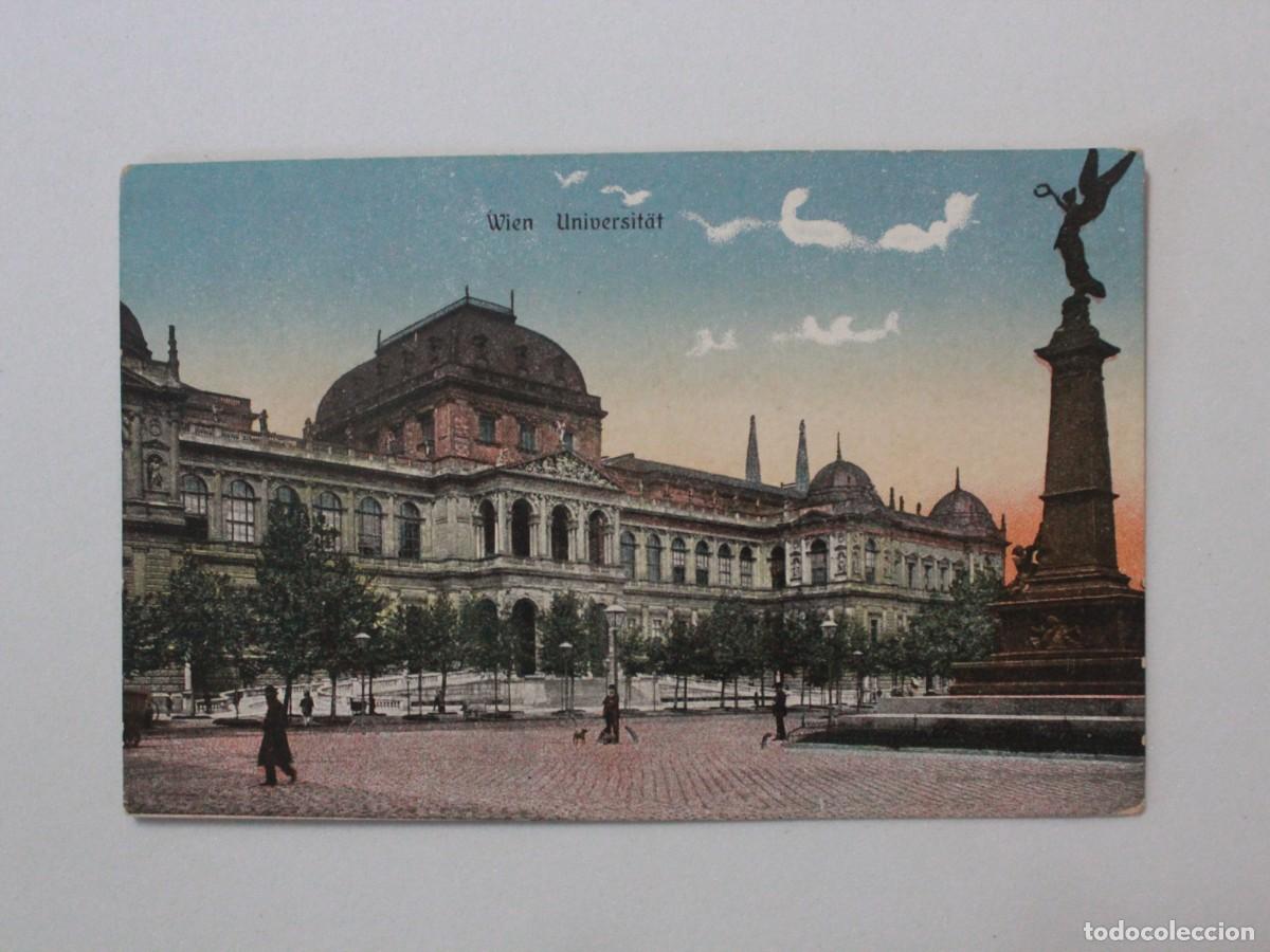 Sellos: Austria - Wien Universit&auml;t - Antigua tarjeta postal coloreada
