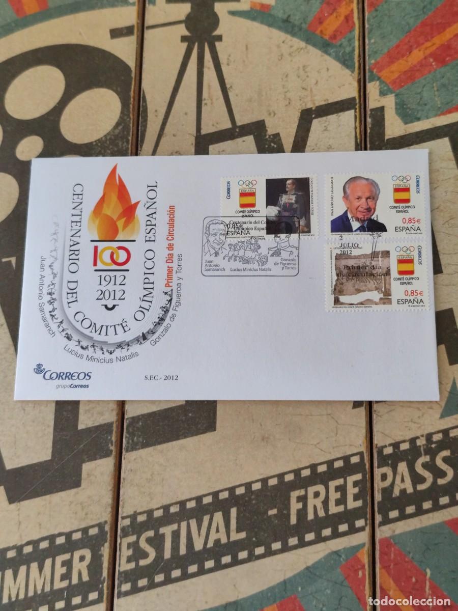 Sellos: 35 Centenario Comit&eacute; Ol&iacute;mpico Espa&ntilde;ol 1912-2012 2/7/12 Sobre primer d&iacute;a