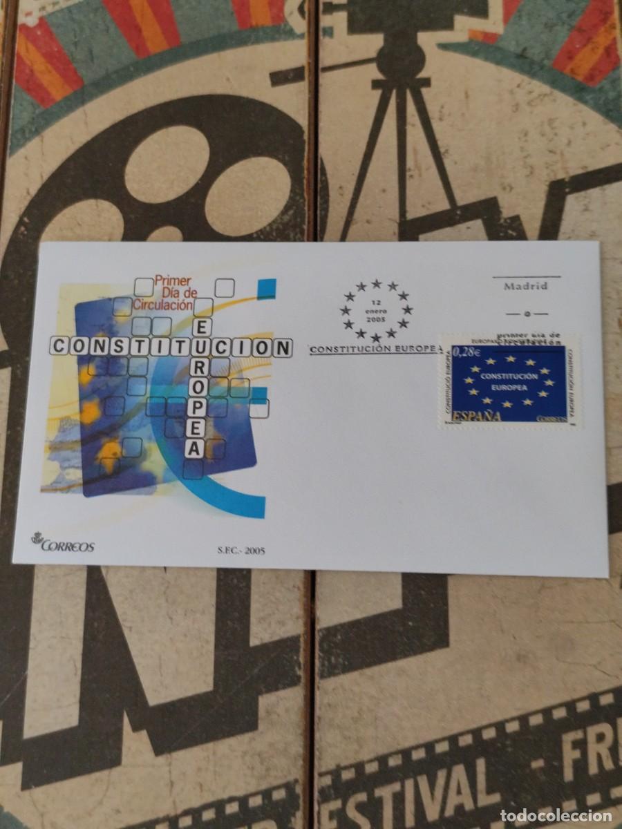 Briefmarken: 43 Constituci&oacute;n Europea 12/1/05 Sobre primer d&iacute;a