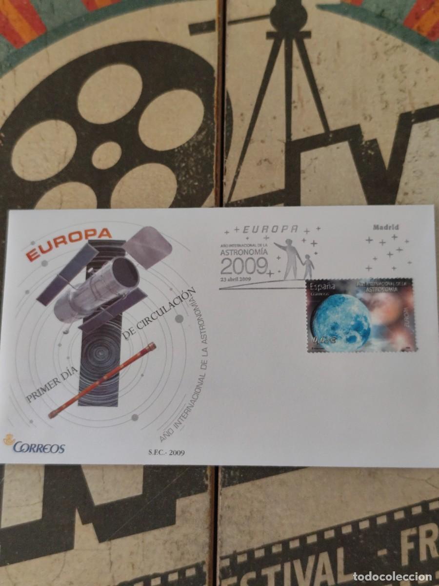 Sellos: 50 Europa A&ntilde;o internacional de la Astronom&iacute;a 2009 23/4/09 Sobre primer d&iacute;a