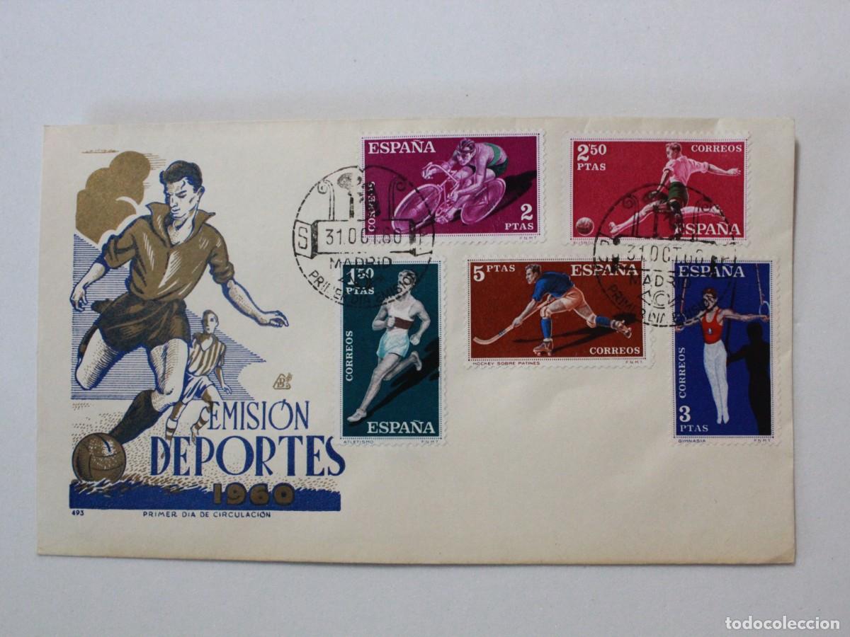 Sellos: Sobre Primer D&iacute;a de Circulaci&oacute;n Emisi&oacute;n Deportes 1960 Serie Completa Espa&ntilde;a