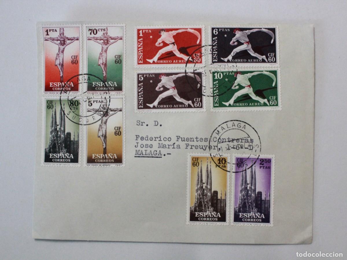 Sellos: Sobre Filat&eacute;lico CIF 60 Congreso Internacional de Filatelia Barcelona 1960 Serie Completa