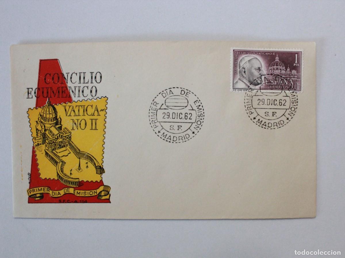 Sellos: Sobre Primer D&iacute;a de Emisi&oacute;n Concilio Ecum&eacute;nico Vaticano II Madrid 1962