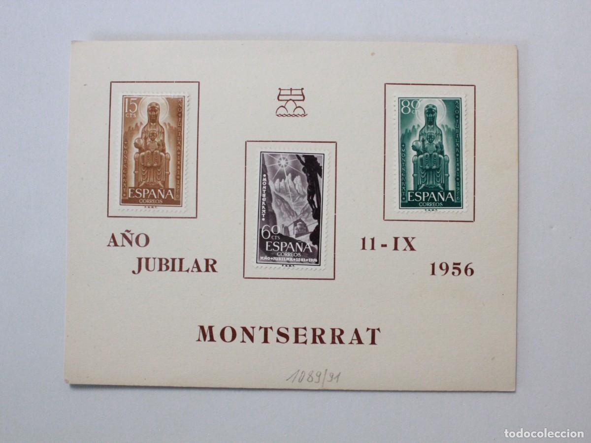 Sellos: Sobre Conmemorativo A&ntilde;o Jubilar de Montserrat 1956 Serie Completa