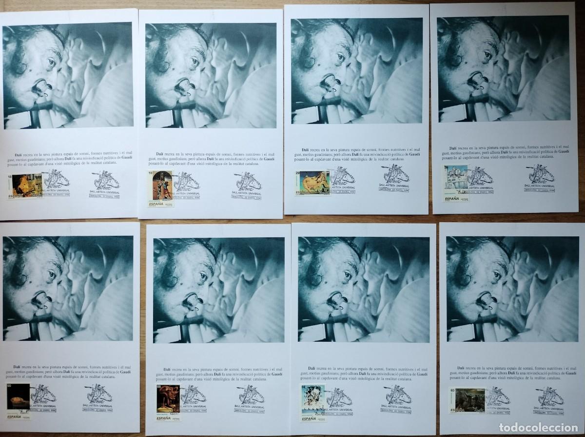 Sellos: 8 DOCUMENTOS FILAT&Eacute;LICOS CON SERIE NUMS. 3289 A 3296 DE SALVADOR DAL&Iacute;-EN CATAL&Aacute;N HOMENAJE A REUS
