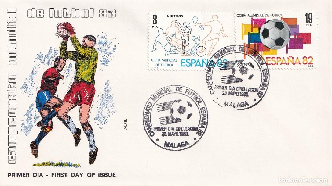 Sellos: SPD M&aacute;laga 1982 en Alfil / Campeonato Mundial de F&uacute;tbol 82 - 1980: Copa Mundial de F&uacute;tbol - FDC