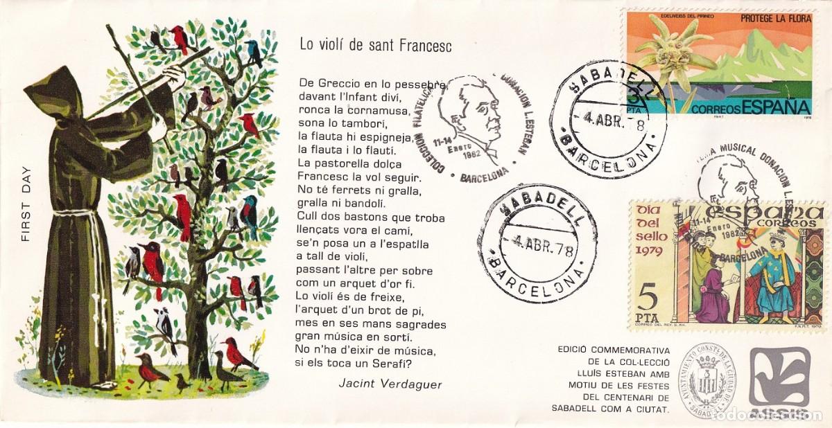 Sellos: FDC - La viol&iacute; de Sant Francesc - Colecci&oacute;n Filat&eacute;lica musical donaci&oacute;n L. Esteban - Matasellos