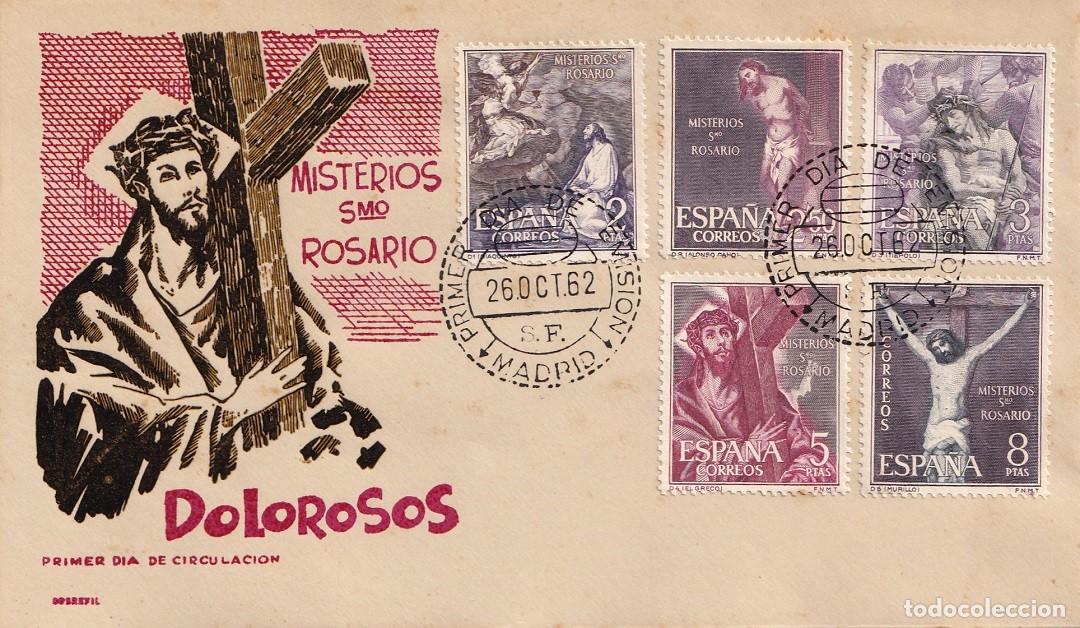 Timbres: SPD Madrid 1962 - Misterios del Sant&iacute;simo Rosario - Dolorosos - Primer d&iacute;a de emisi&oacute;n circulaci&oacute;n