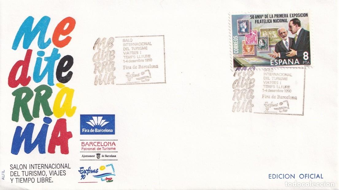 Timbres: Sobre en Alfil Barcelona 1990 - Exfime 90 - I Exposici&oacute;n Filat&eacute;lica del Mediterr&aacute;neo - Mediterr&agrave;nia