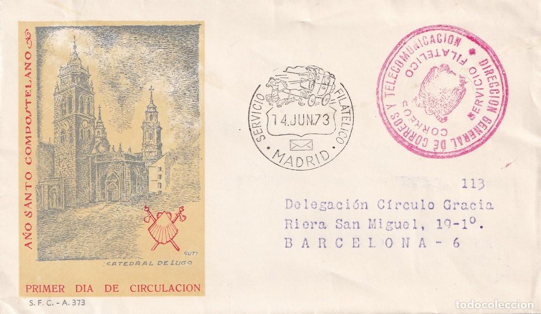 Timbres: SPD Madrid 1973 - Servicio Filat&eacute;lico - A&ntilde;o Santo Compostelano - Catedral de Lugo - Matasellos