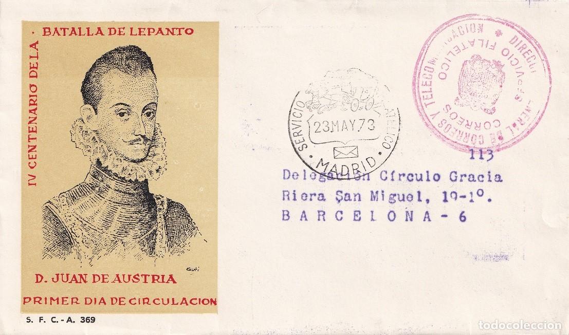 Sellos: SPD Madrid 1973 - Servicio Filat&eacute;lico - D. Juan de Austria - IV Centenario de la Batalla de Lepanto