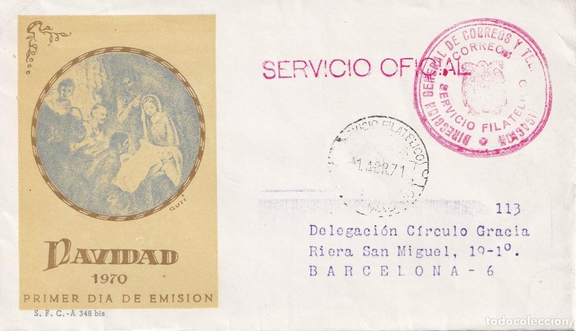 Sellos: SPD Madrid 1971 - Servicio Oficial - Navidad 1970 - Primer d&iacute;a de circulaci&oacute;n