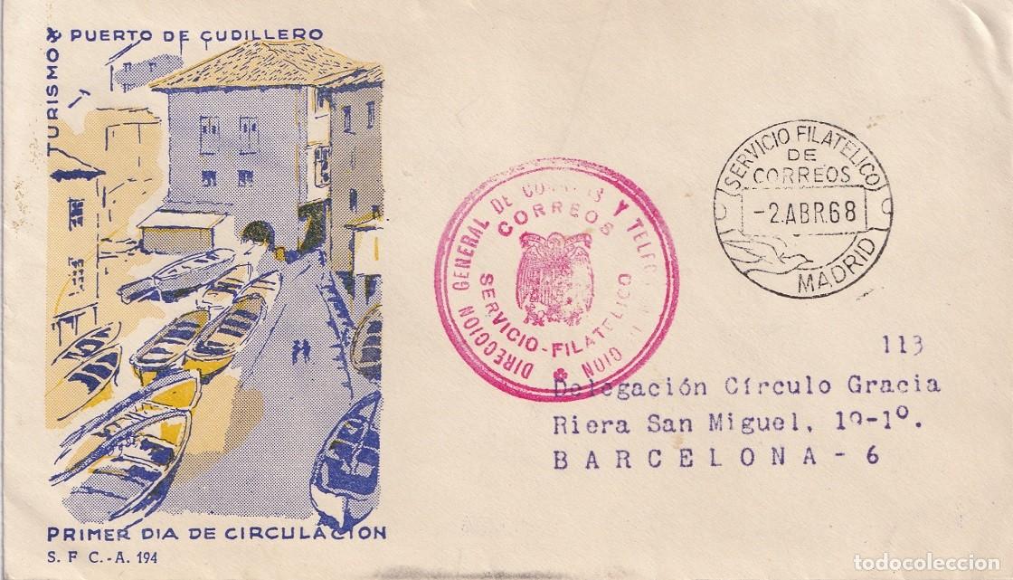 Stamps: SPD Madrid 1968 - Servicio Filat&eacute;lico - Turismo Puerto de Cudillero - Primer d&iacute;a de circulaci&oacute;n