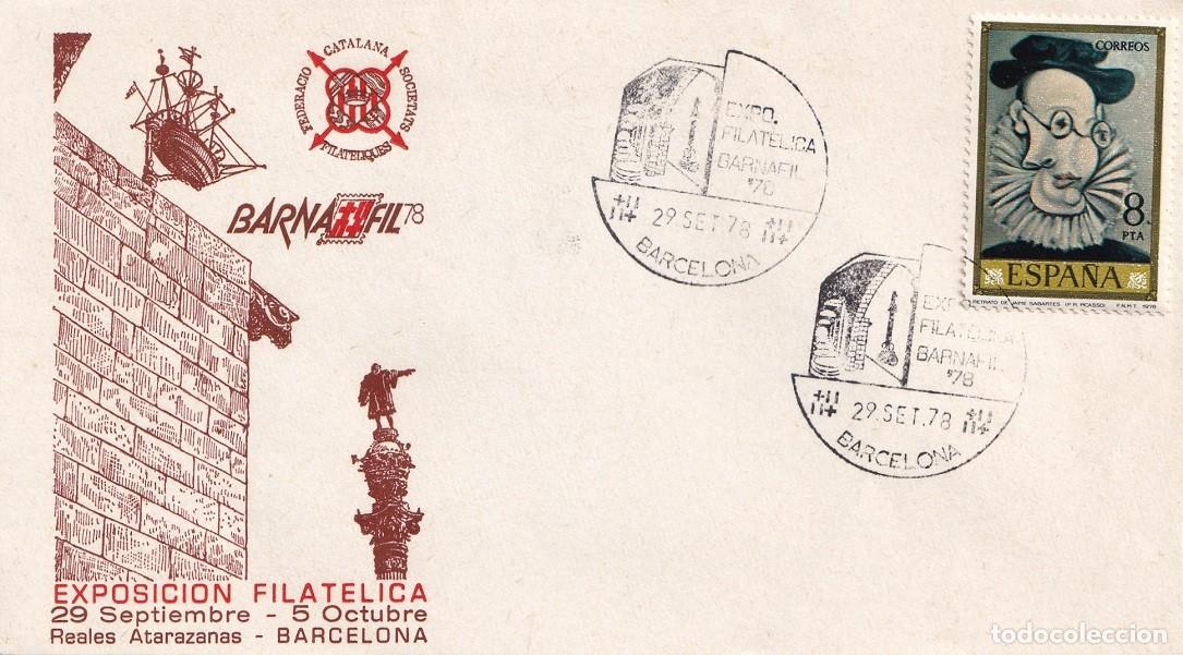 Sellos: Sobre Barcelona 1978 - Barnafil 78 - Exposici&oacute;n filat&eacute;lica Reales Atarazanas - Matasellos especiales