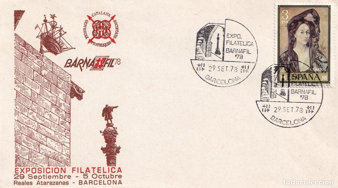 Sellos: Sobre Barcelona 1978 - Barnafil 78 - Exposici&oacute;n filat&eacute;lica Reales Atarazanas - Matasellos especiales