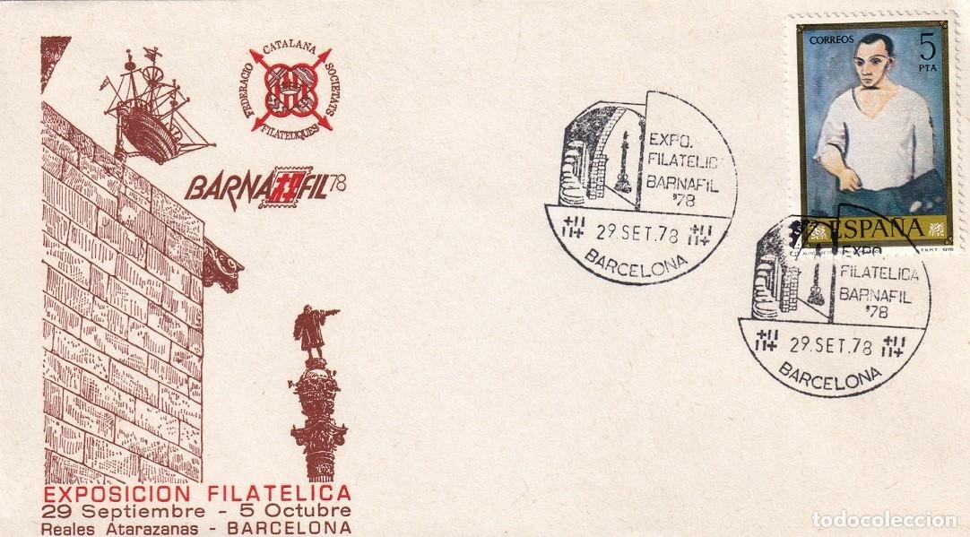 Sellos: Sobre Barcelona 1978 - Barnafil 78 - Exposici&oacute;n filat&eacute;lica Reales Atarazanas - Matasellos especiales