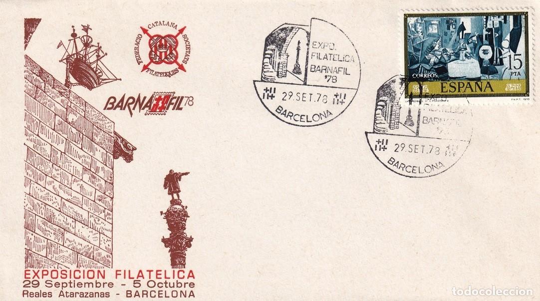 Sellos: Sobre Barcelona 1978 - Barnafil 78 - Exposici&oacute;n filat&eacute;lica Reales Atarazanas - Matasellos especiales