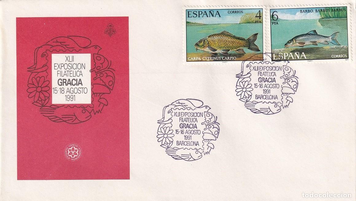 Sellos: Sobre Barcelona 1991 - XLII Exposici&oacute;n filat&eacute;lica Gracia - Matasellos especiales