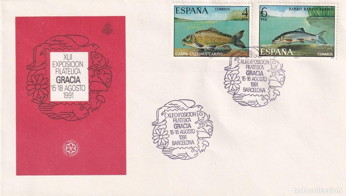 Sellos: Sobre Barcelona 1991 - XLII Exposici&oacute;n filat&eacute;lica Gracia - Matasellos especiales