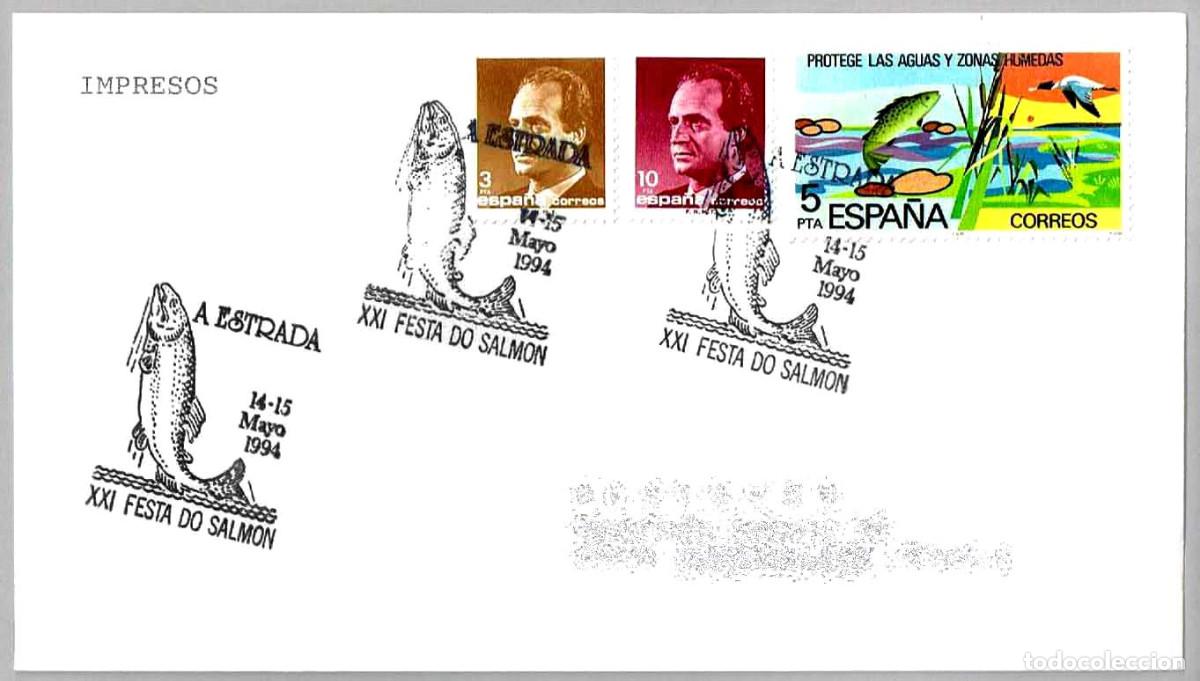 Sellos: Matasellos XXI FESTA DO SALMON. A Estrada, Pontevedra, Galicia, 1994