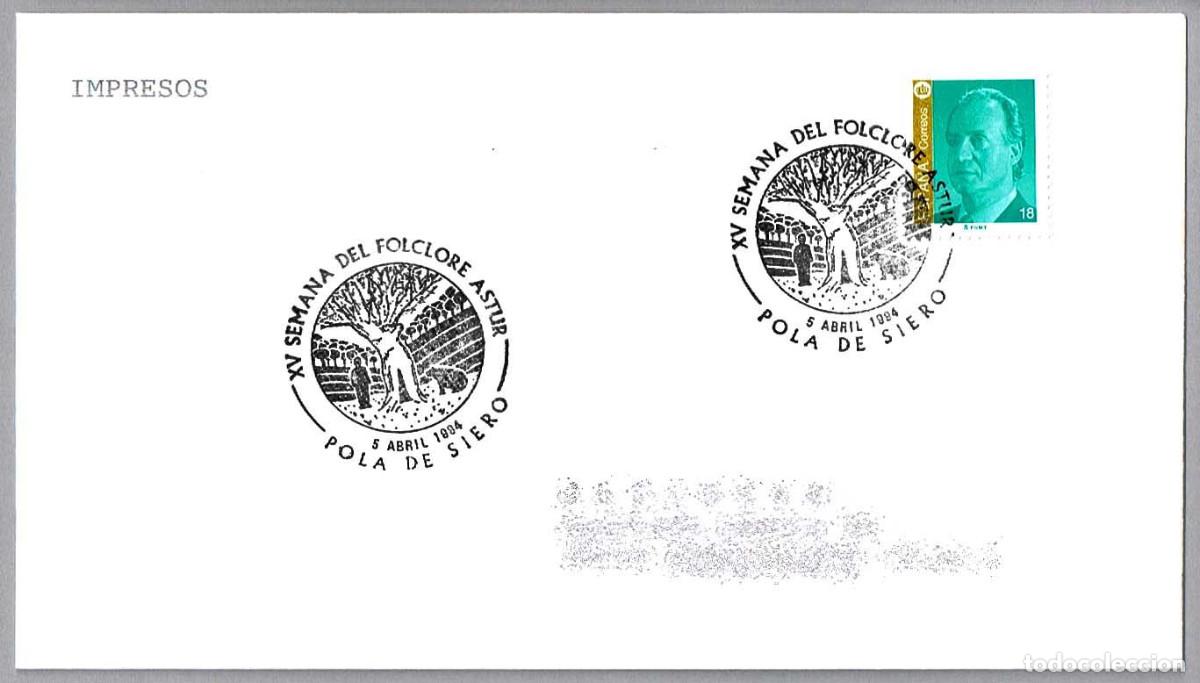 Sellos: Matasellos XV SEMANA DEL FOLCLORE ASTUR. Pola de Siero, Asturias, 1994